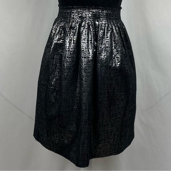 Max And Cleo Black & Metallic Silver WhimsiGoth BabyDoll Chic Dress NWOT Size 2 - Picture 4 of 13